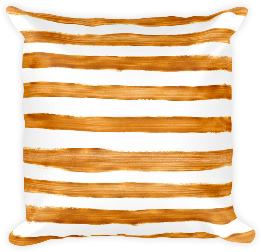 Watercolor Stripe Throw Pillow Cover - Cushion (1000x1000), Png Download
