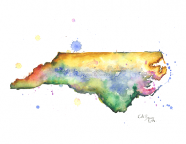North Carolina Watercolor (380x380), Png Download