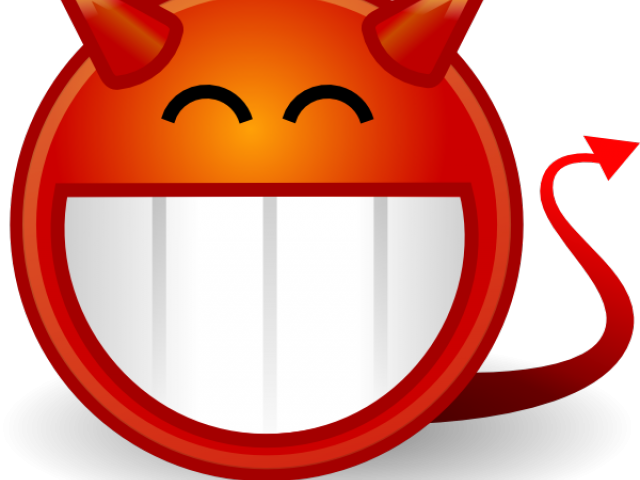 Emoticon Devil Horns - Devil Grin (640x480), Png Download