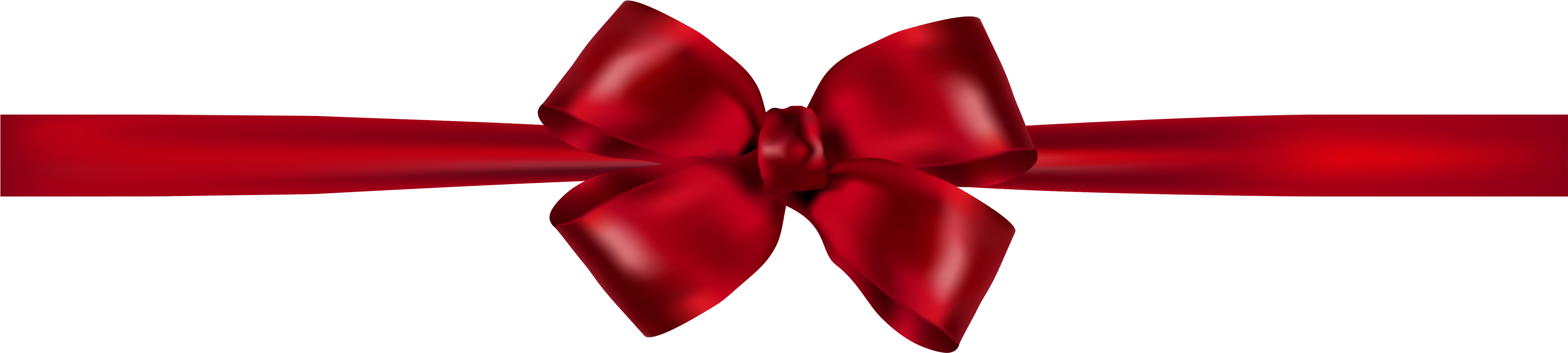Beautiful Dark Red Ribbon Png Clipart - Fita Com Laço Vermelho Png (4000x991), Png Download