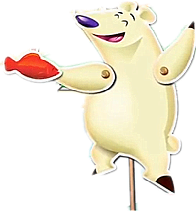 Polar Bear - Cartoon (400x440), Png Download