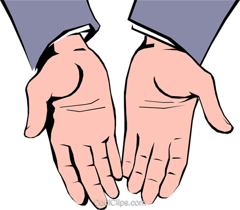 Open Hands Royalty Free Vector Clip Art Illustration - Open Hands Clipart Png (480x421), Png Download