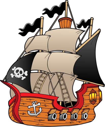 Sailing Ship Clipart Transparent Background - Pirate Clip Art (414x500), Png Download