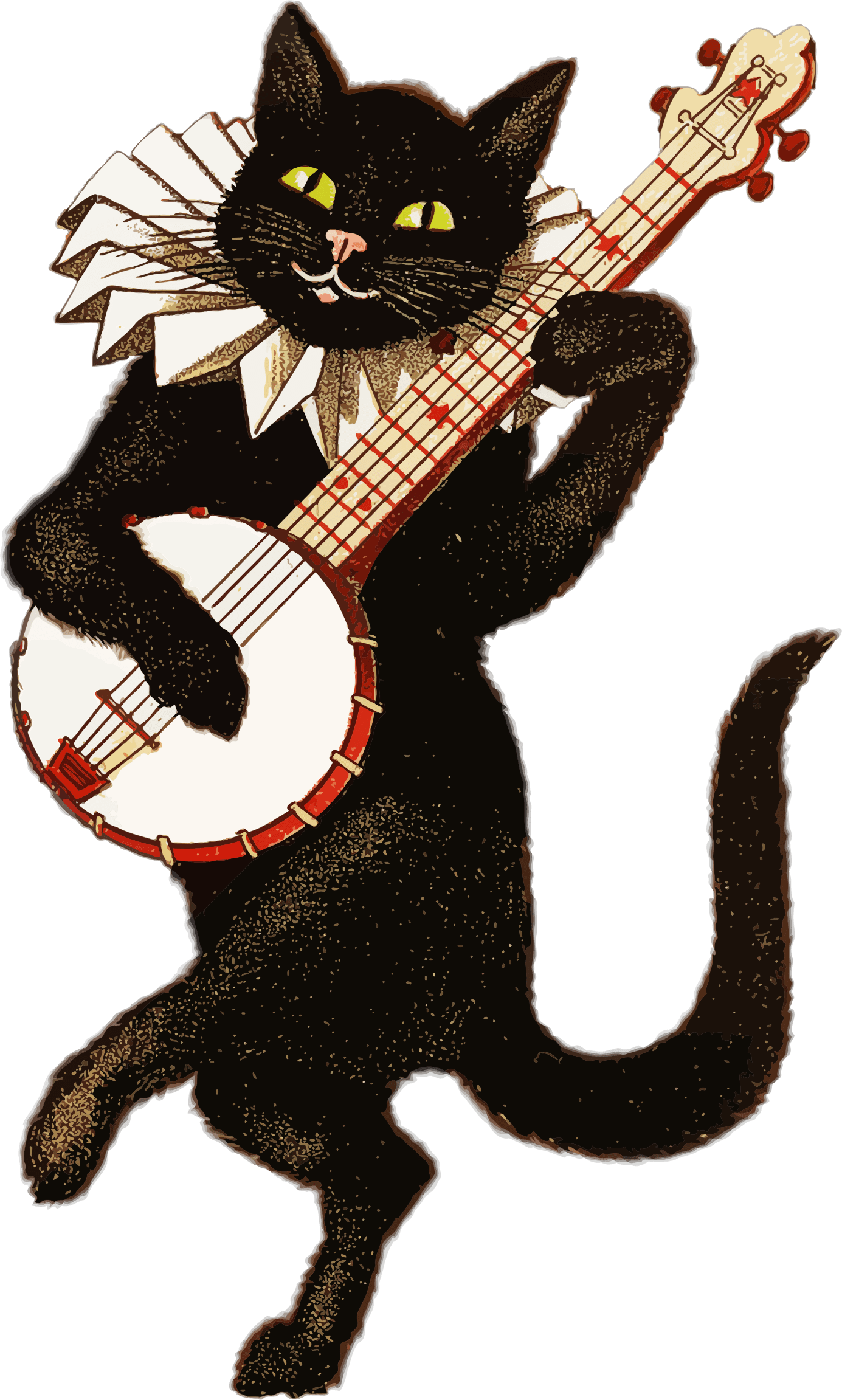 Vintage Cat Playing Banjo - Cafepress Iphone 6/6s Slim Case (1385x2303), Png Download