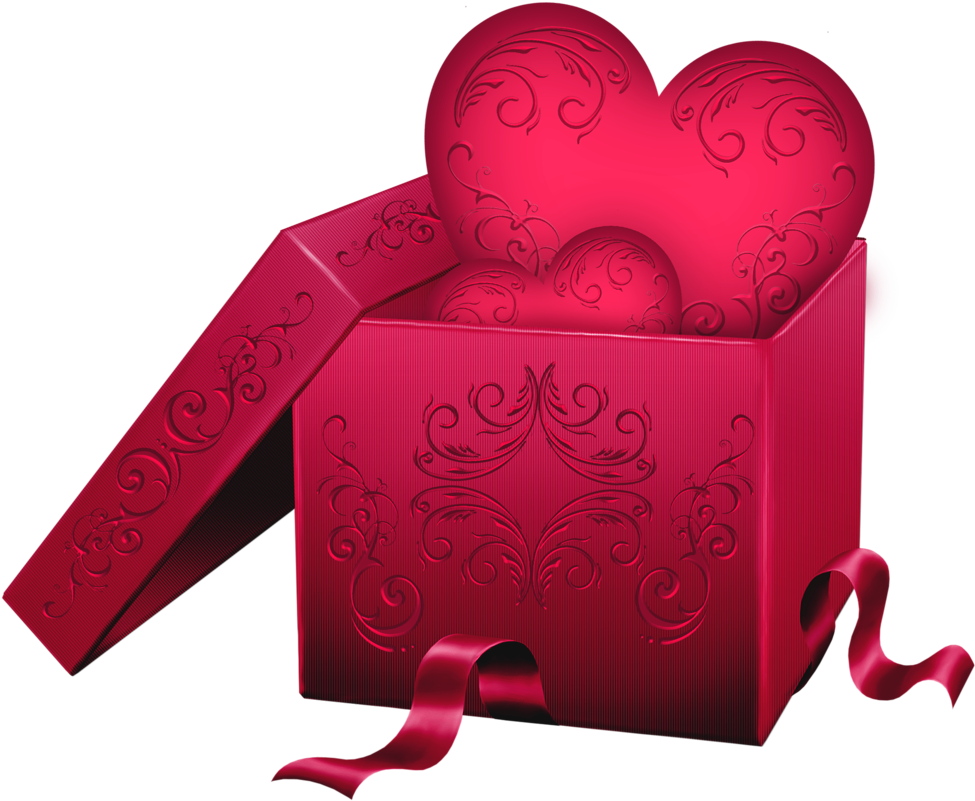 Transparent Gift Box With Heart Png Clipart - Valentines Day Roses Png (1006x852), Png Download