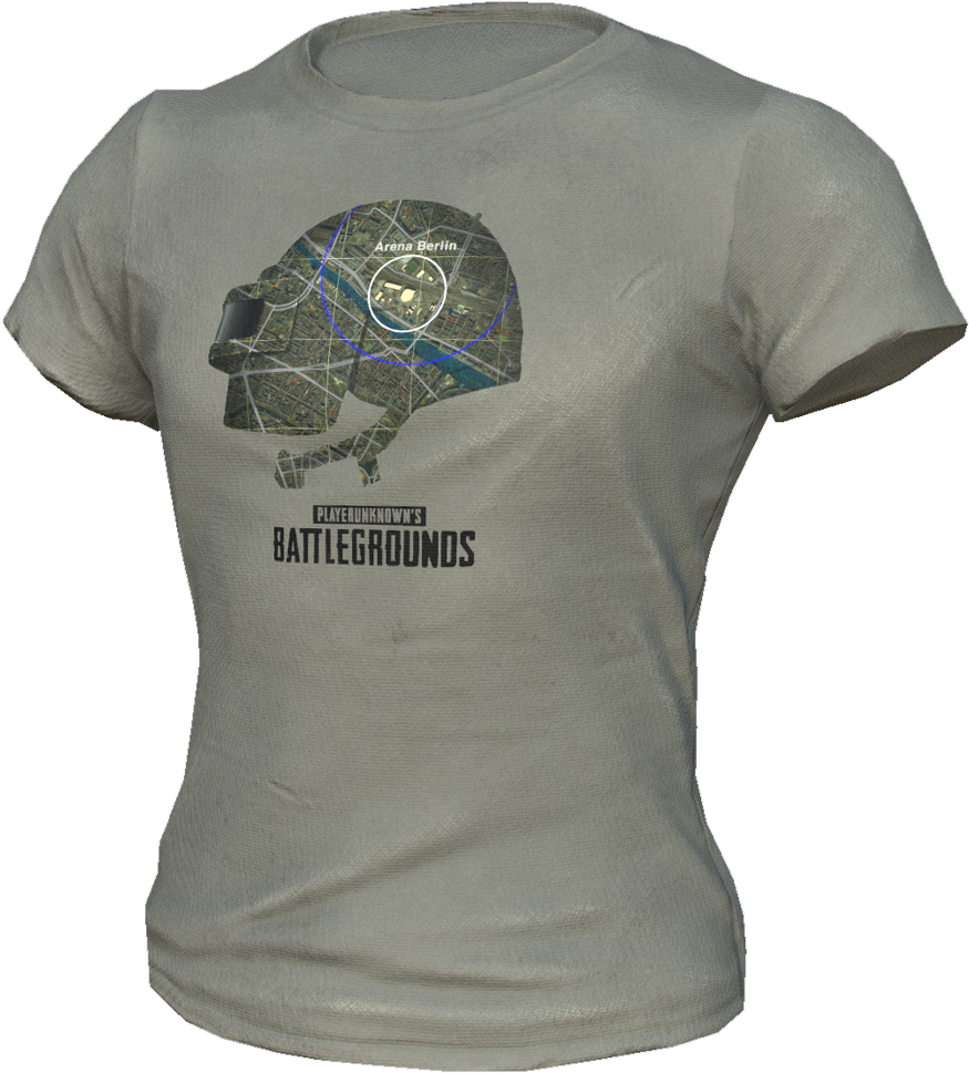 It Features A Pubg Map In A Level 3 Helmet - Pubg Pgi T Shirt (1024x1024), Png Download