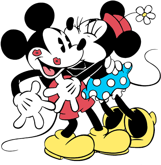 Disney Valentines Day Transparent Image - Disney Coloring Pages Minnie And Mickey (550x546), Png Download
