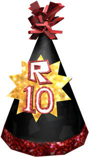 Download Roblox 10th Anniversary Party Hat Party Png Image With No Background Pngkey Com - party hat roblox
