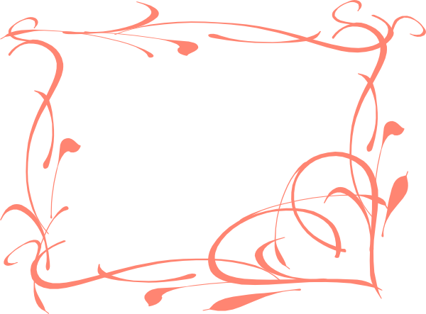 Swirls Clipart Coral - Coral Border Clipart (600x443), Png Download