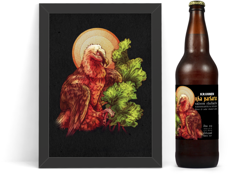 Kruhnen Rha Barbarus Rhubarb Beer - 60 Large Beer Bottle White Vinyl Printable Labels, (1000x667), Png Download
