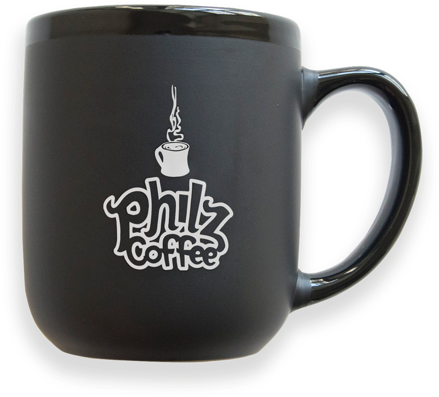 Black Mug With Philz Coffee Logo Printed In Silver - Philz Coffee (1400x1400), Png Download