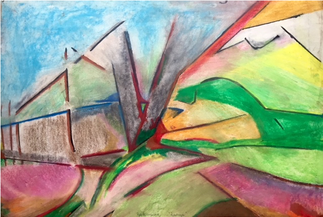 Landscape 1985 75 Cm X 51 Cm Pastel On Paper $2000 - Modern Art (800x600), Png Download
