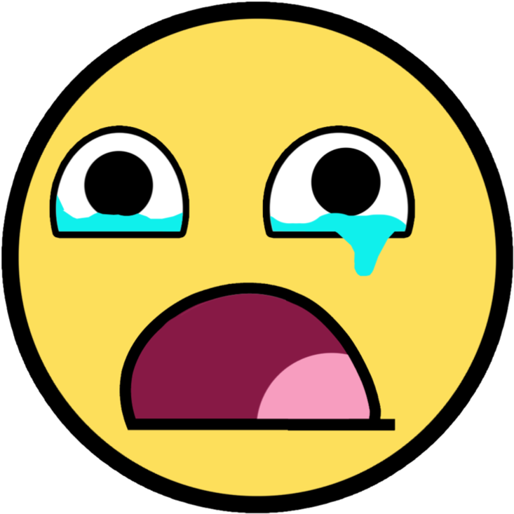 Crying Awesome Face - Cartoon Sad Face Png (894x894), Png Download
