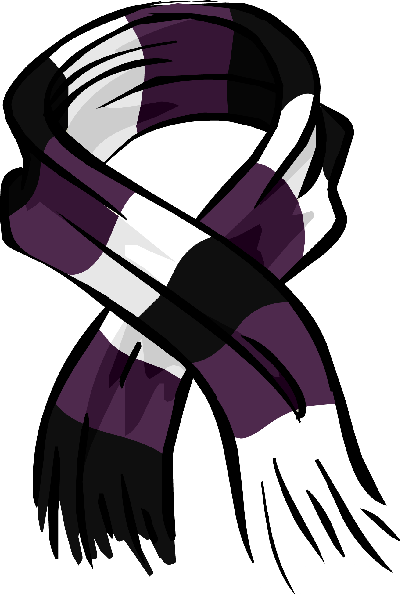 Purple Rugby Scarf - Club Penguin Scarf (1328x1969), Png Download