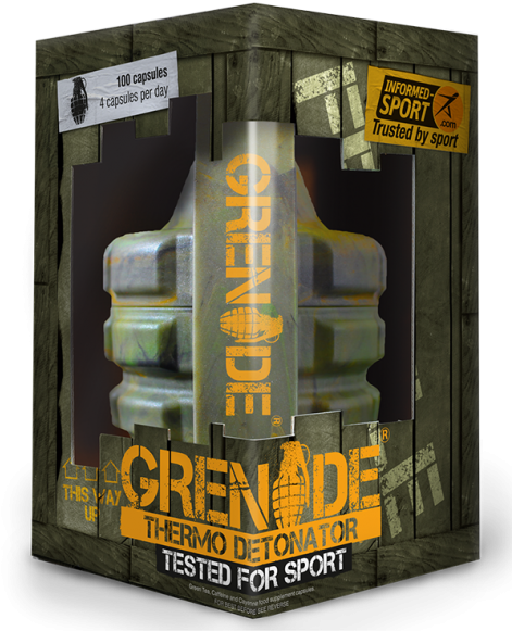 Tested For Sport - Grenade Thermo Detonator 100 Capsules (473x630), Png Download