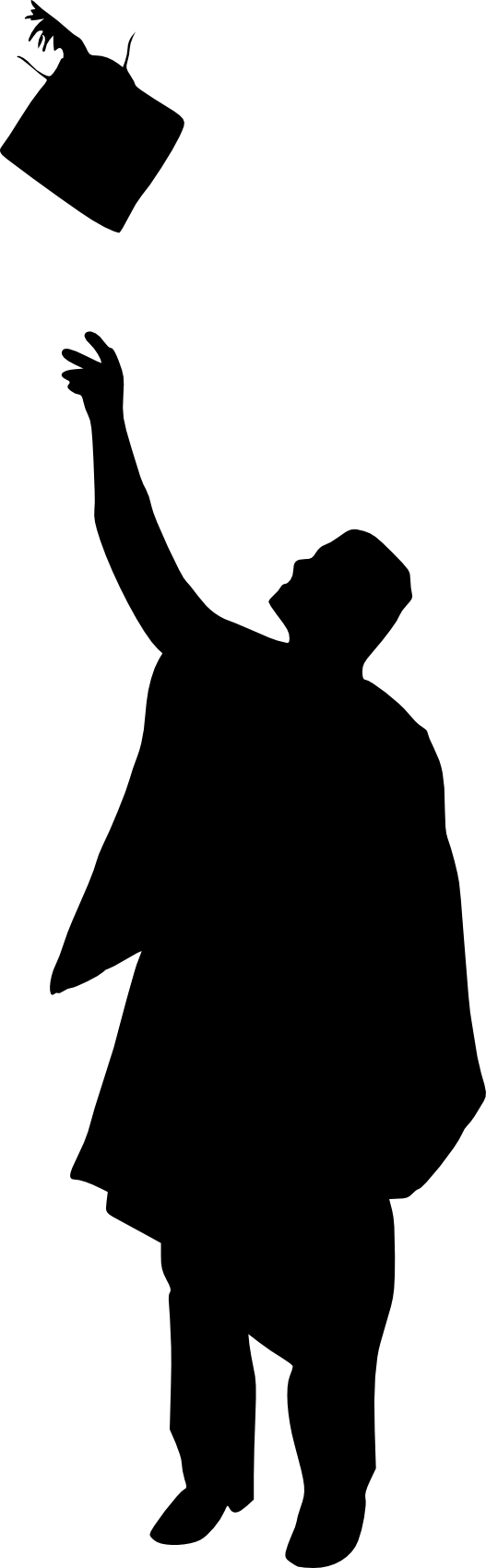 Png File Size - Graduation Silhouette Png (317x1024), Png Download