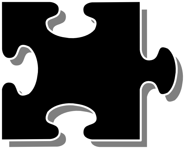 Black Puzzle Piece Clip Art - Black Puzzle Piece Png (600x485), Png Download