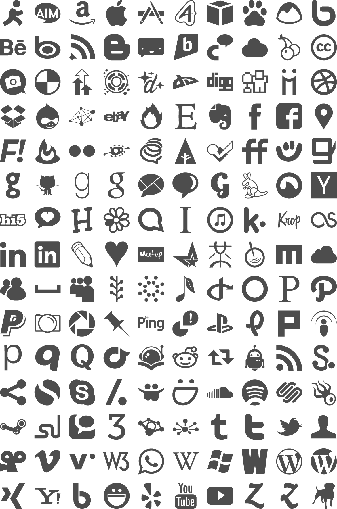 Social Icons Grey - Vector Social Media Icons (1171x1771), Png Download