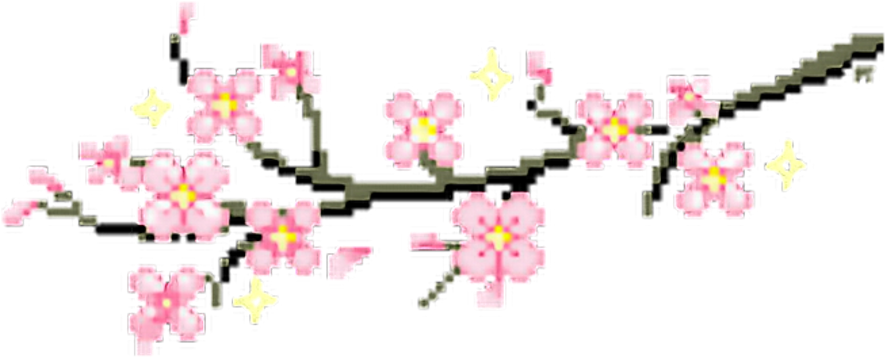 Sakura Japan Flower 8pix Pixel Pink Aesthetic Kawaii - Aesthetic Pixel Art Png (1024x1024), Png Download