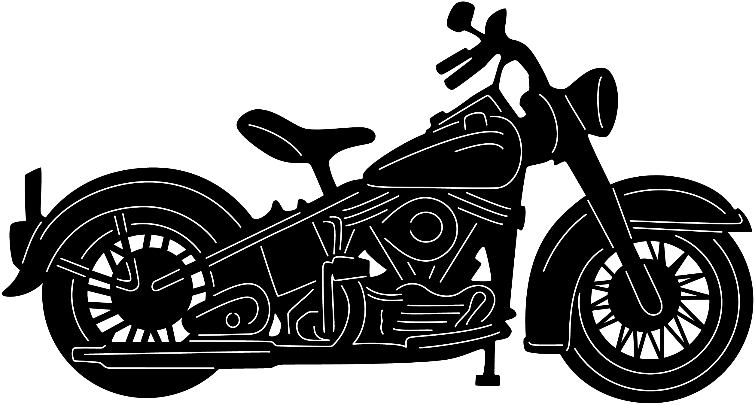 And Chopper Bike Pinterest Cnc - Motorcycle Dxf (2513x1348), Png Download