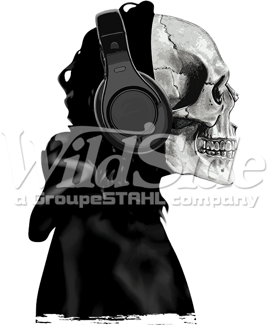 Skeleton Headphone Death Hood - Skeleton Headphones Death Muerta Racerback Skull Day (675x675), Png Download