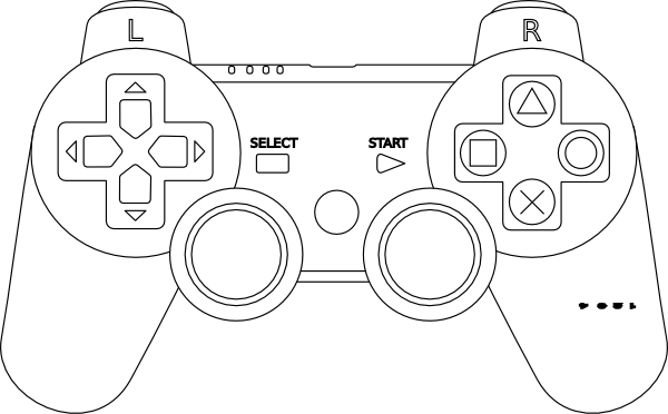 How To Set Use Game Console Controller Outline Svg (600x372), Png Download
