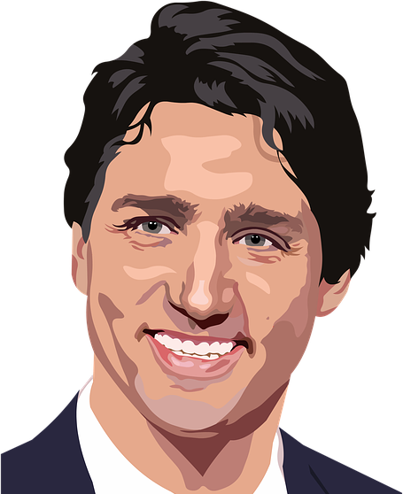 Click Here - Justin Trudeau Clip Art (455x558), Png Download