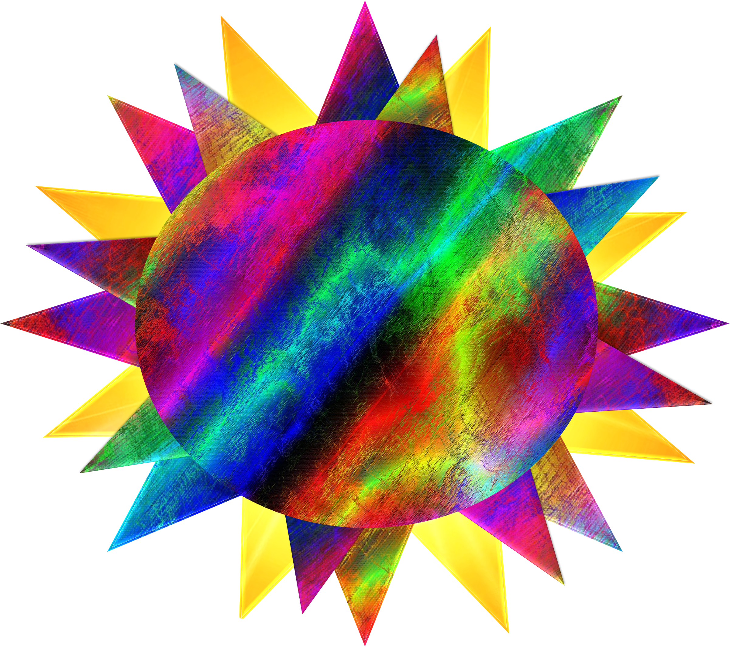 Star Sun Burst Bright Shiny 583255 - Abstrakte Beschaffenheit Des Bunten Regenbogens Grußkarte (3006x2887), Png Download