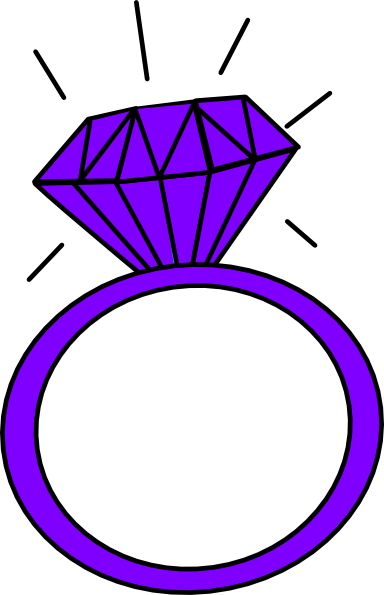Diamond Clipart Purple - Cartoon Image Of Ring (384x595), Png Download