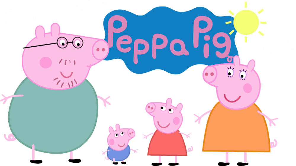 Peppa Pig Family - Peppa Pig Family Gif (1000x562), Png Download