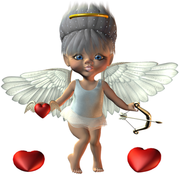 Cute 3d Cupid Png Picture - 3d Cupid Png (600x589), Png Download