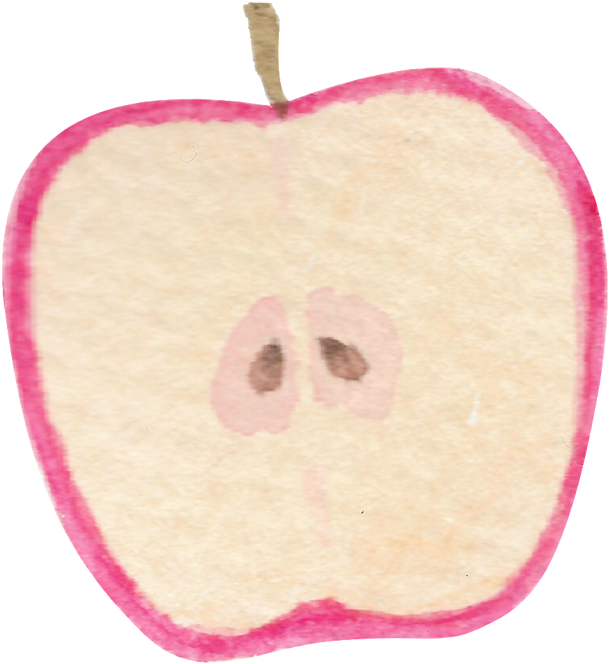 Hand Painted Watercolor Apple Cut Surface Transparent - Granny Smith (1024x1067), Png Download