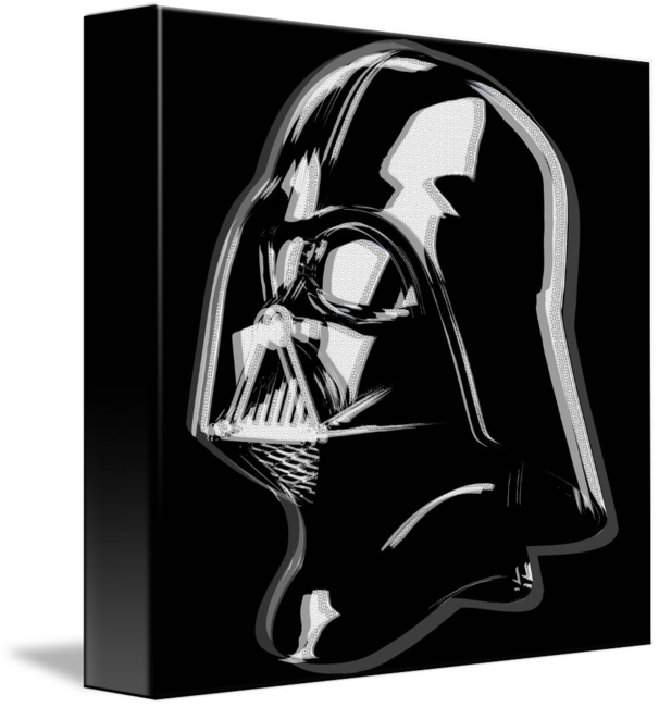 Vader Drawing Canvas - Black And White Star Wars Art Darth Vader (606x650), Png Download