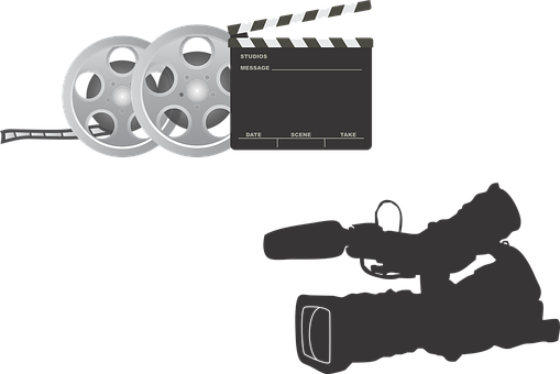 Film Equipment Camera Clapperboard Movie C - Equipo De Cine Png (509x340), Png Download