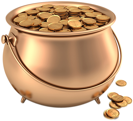 Gold Coins In Pot Png Image - Pot Of Gold (800x800), Png Download