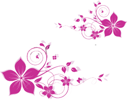Pink Abstract Flowers Png (450x380), Png Download