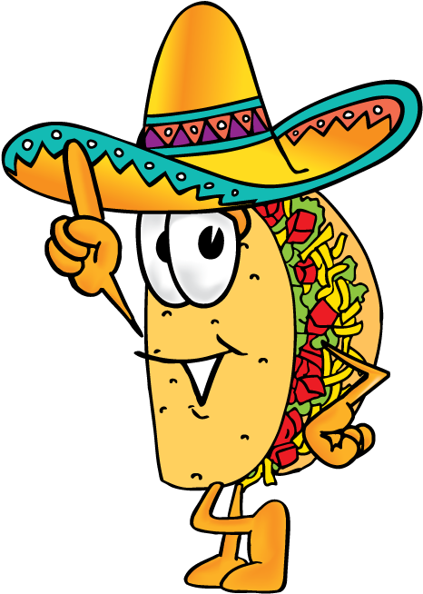 Download Black And White Library Welcome Taco Borracho Tacos - Mexican Food Cartoon  PNG Image with No Background 