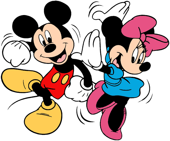 Mickey & Minnie Mouse Clip Art - Black And White Mickey And Minnie Mouse (565x468), Png Download
