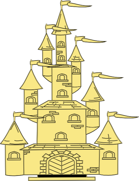 Castle Clipart Yellow - Clip Art (456x595), Png Download