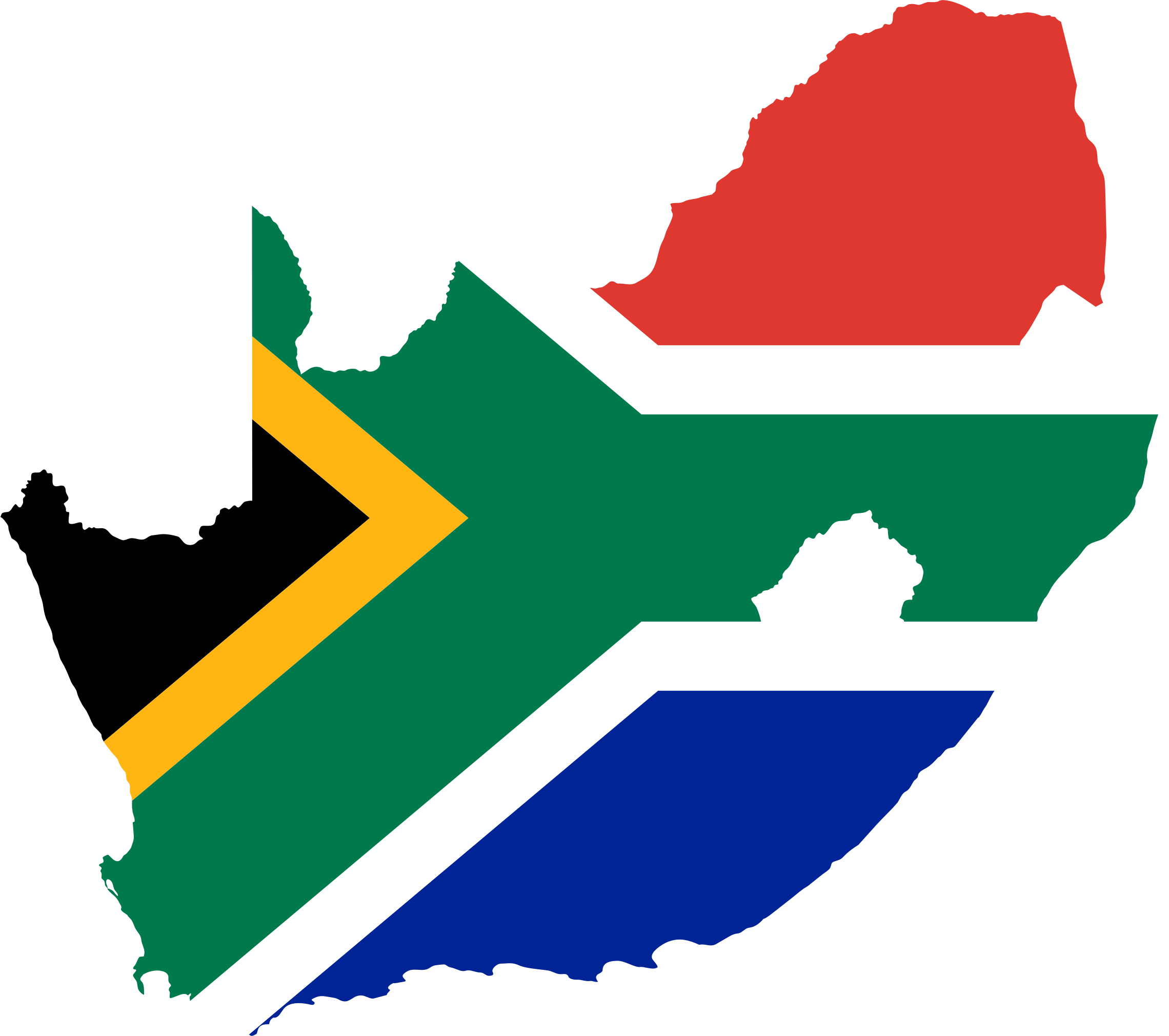 This Free Icons Png Design Of South Africa Flag Map (2280x2020), Png Download