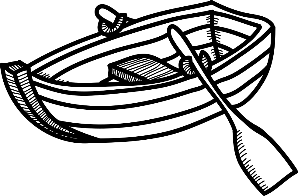 row boat clip art black and white