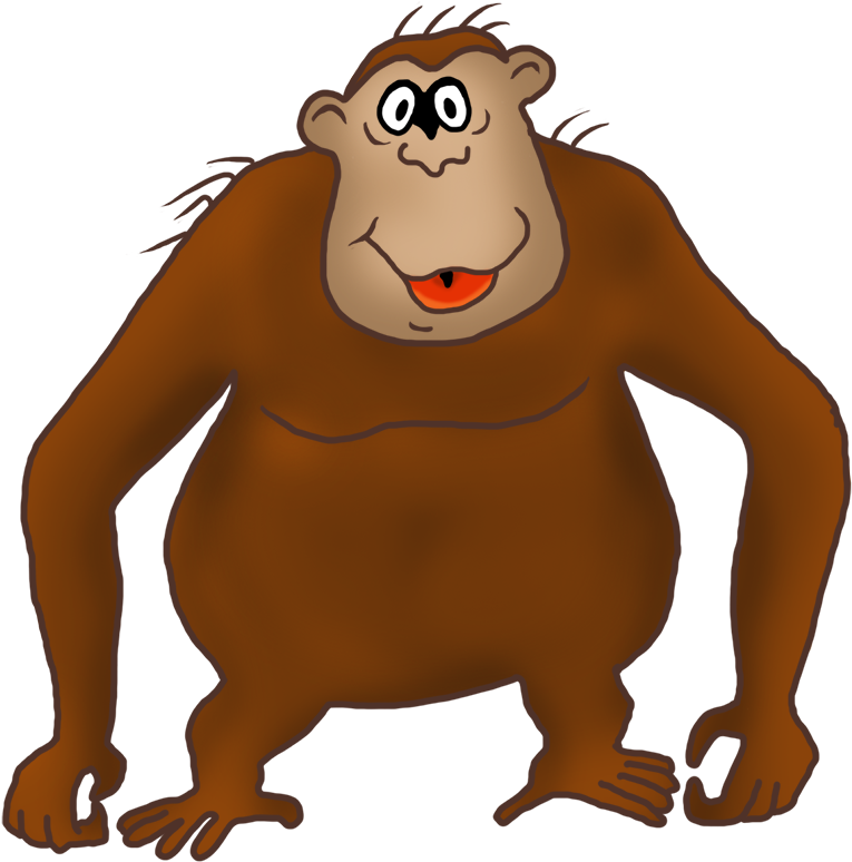 Cartoon Drawing Of Gorilla Png - Monkey Clip Art (826x886), Png Download