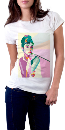 Audrey Hepburn Pop Art T-shirt - Camiseta De A Culpa E Das Estrelas (350x435), Png Download