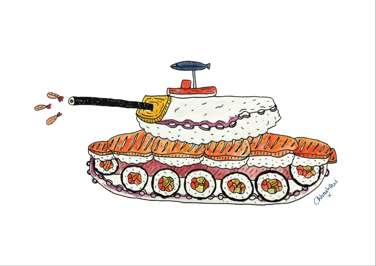 < Sushi Machines > Sushi Tank Fires - Tank (1280x905), Png Download