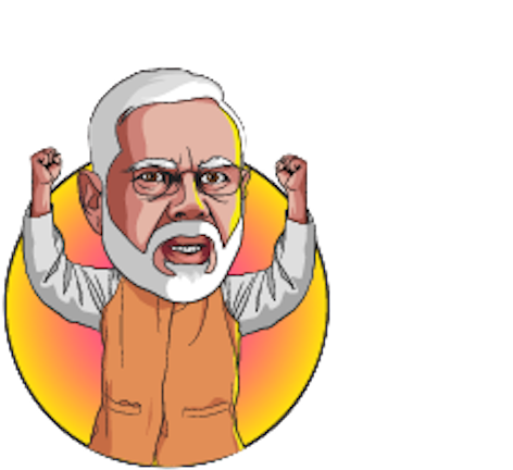 Narendra Modi Stickers Messages Sticker-0 - Narendra Modi Cartoon Png (618x618), Png Download