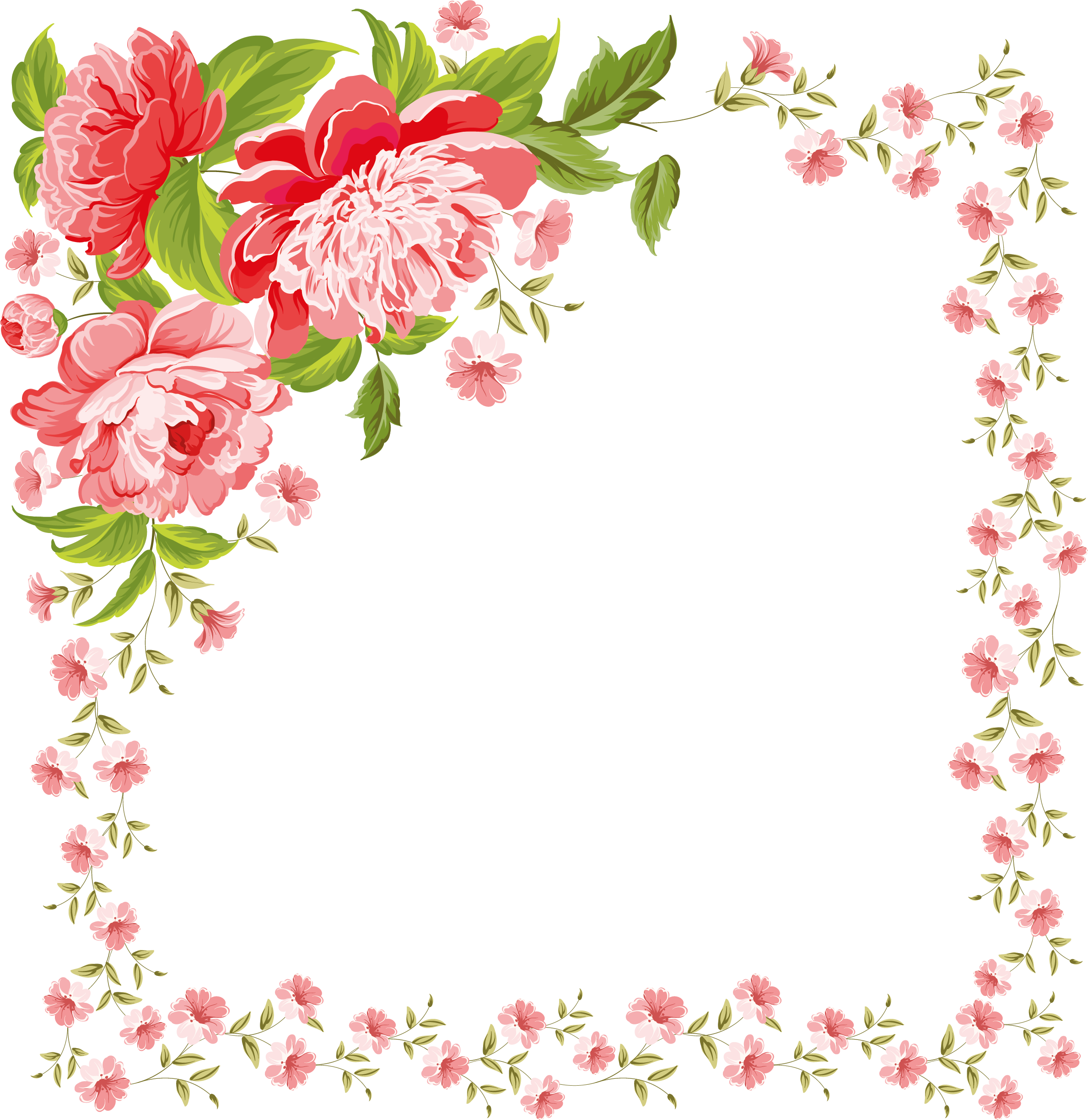 Com / Floral Frame - Vector Graphics (2378x2448), Png Download