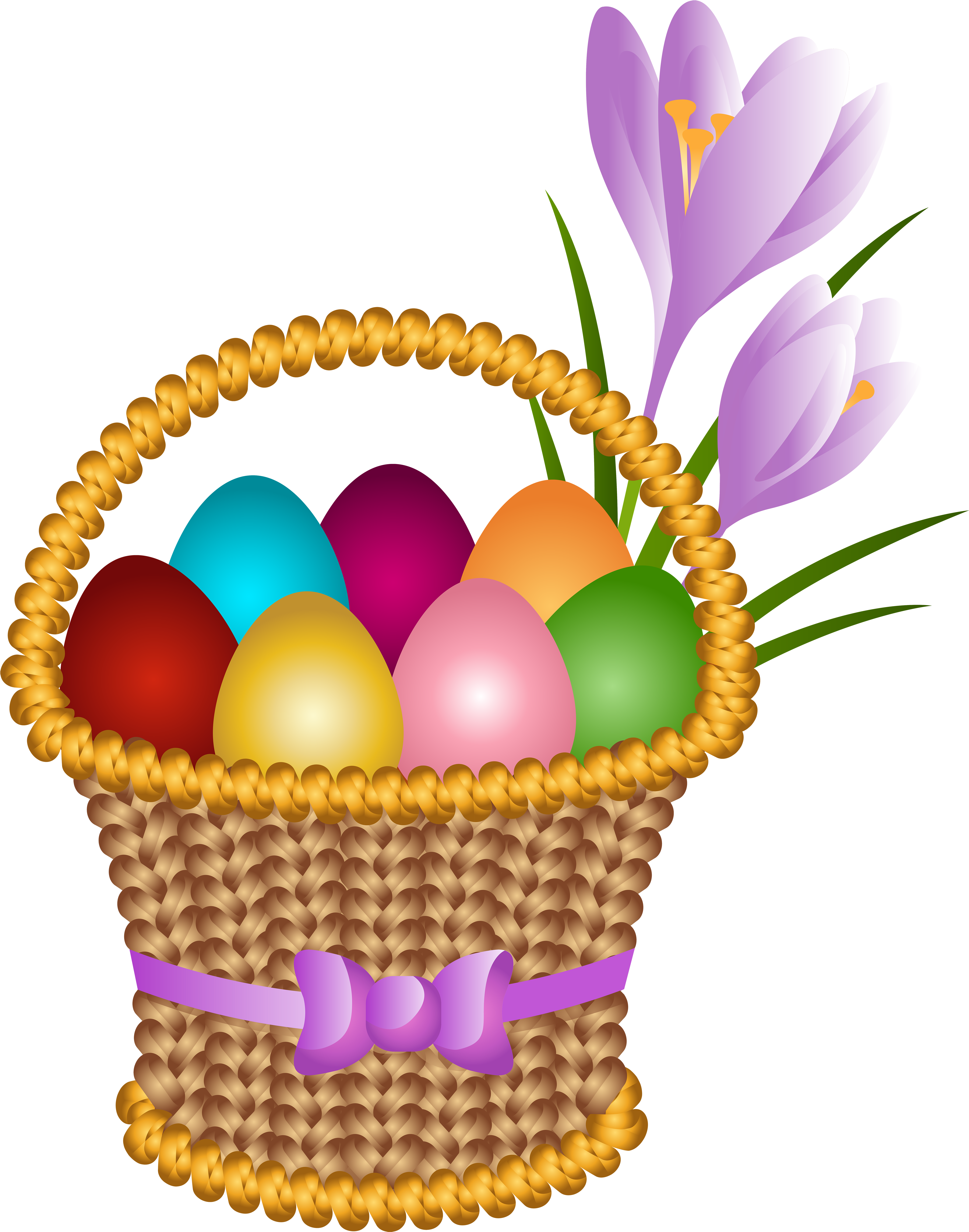 Basket Transparent Easter Egg - Easter Eggs Basket Clipart (4719x6000), Png Download