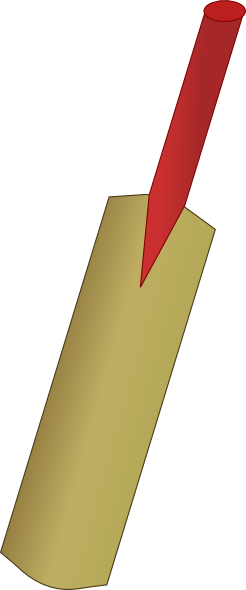 Small - Clip Art Cricket Bat (246x590), Png Download
