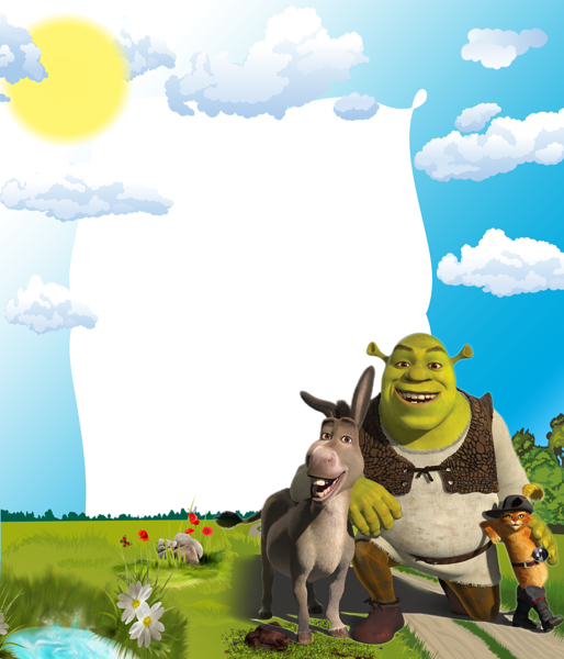 Kids Png Photo Frame With Shrek - Shrek Photo Frame Png (514x600), Png Download
