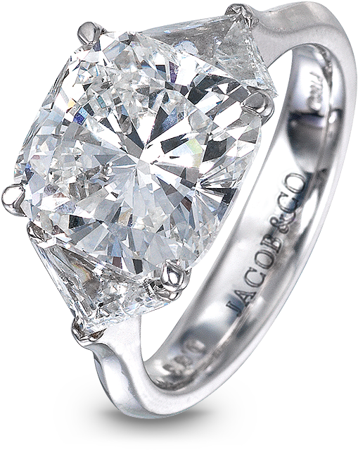 Cushion-cut Diamond Solitaire Engagement Ring - Jewellery (700x700), Png Download